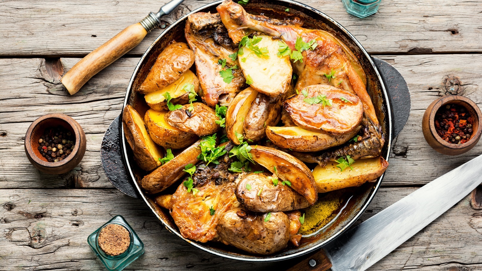 دجاج وخضروات
