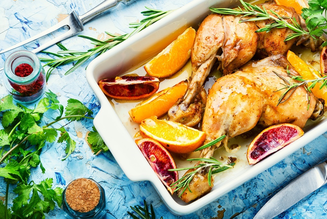 دجاج مشوي بالبرتقال