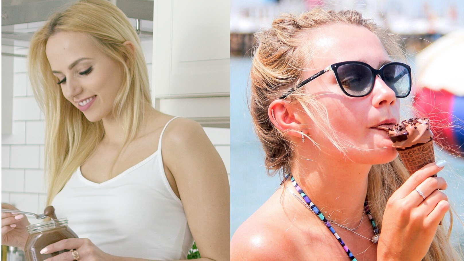 نحن نستمتع بهما سويًا الشوكولاتة والأيس كريم