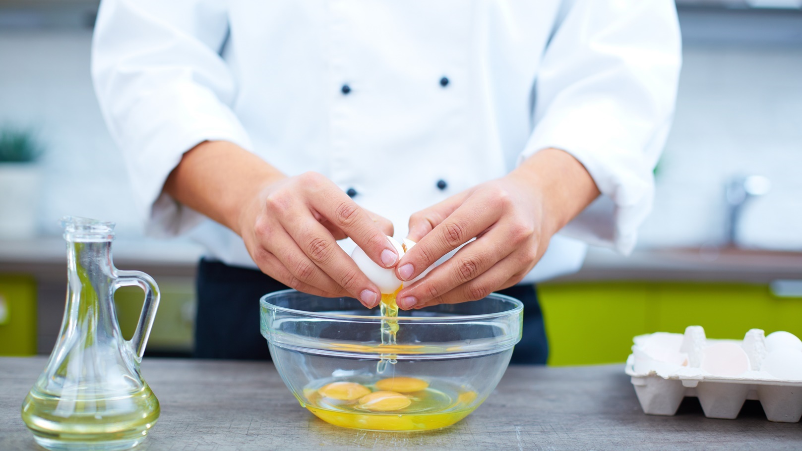 العجة أثناء الإعداد