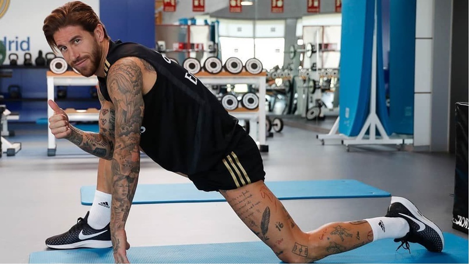 سيرجيو راموس في التدريبات الرياضية