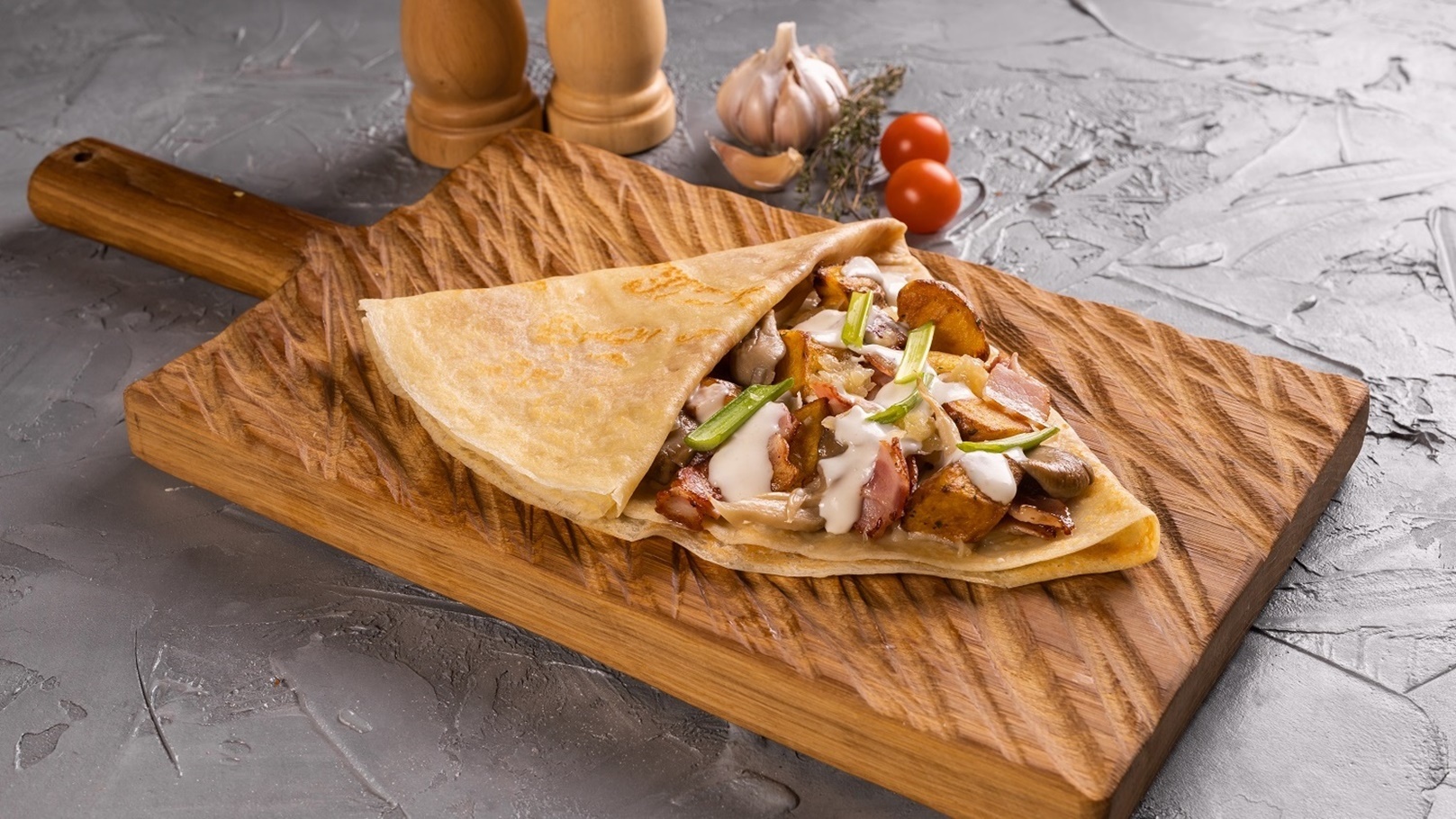 كريب البطاطس بالخضروات
