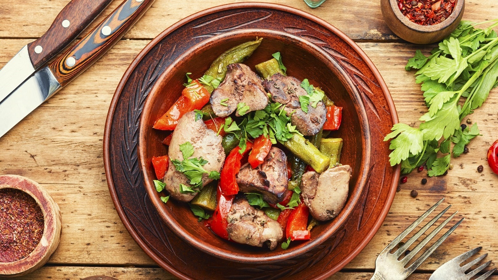 liver-cooked-in-a-frying-كبدة الأوز - كبد