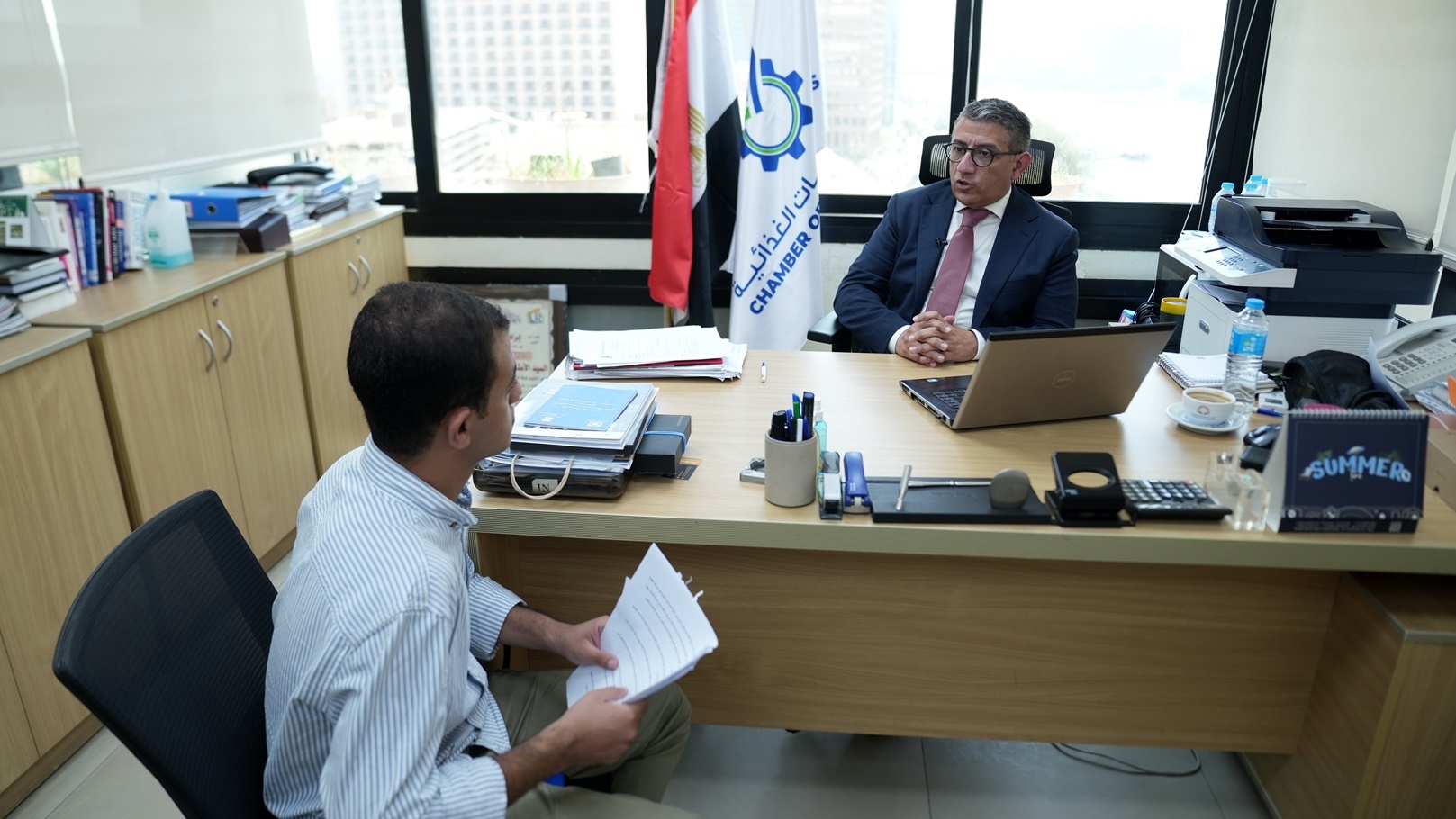 محرر فودتوداي مع الأستاذ محمود بسيوني المدير التنفيذي لغرفة الصناعات الغذائية